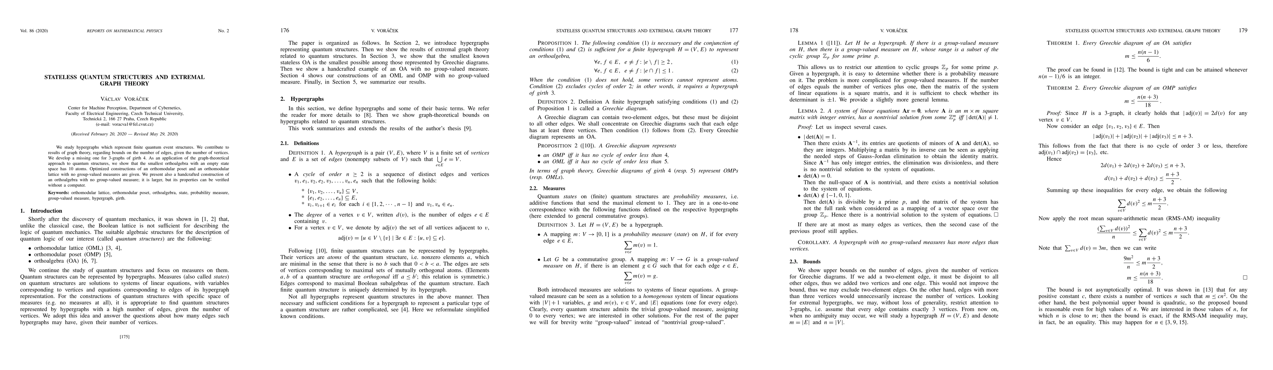 Thumbnail for Stateless Quantum Structures and Extremal Graph Theory