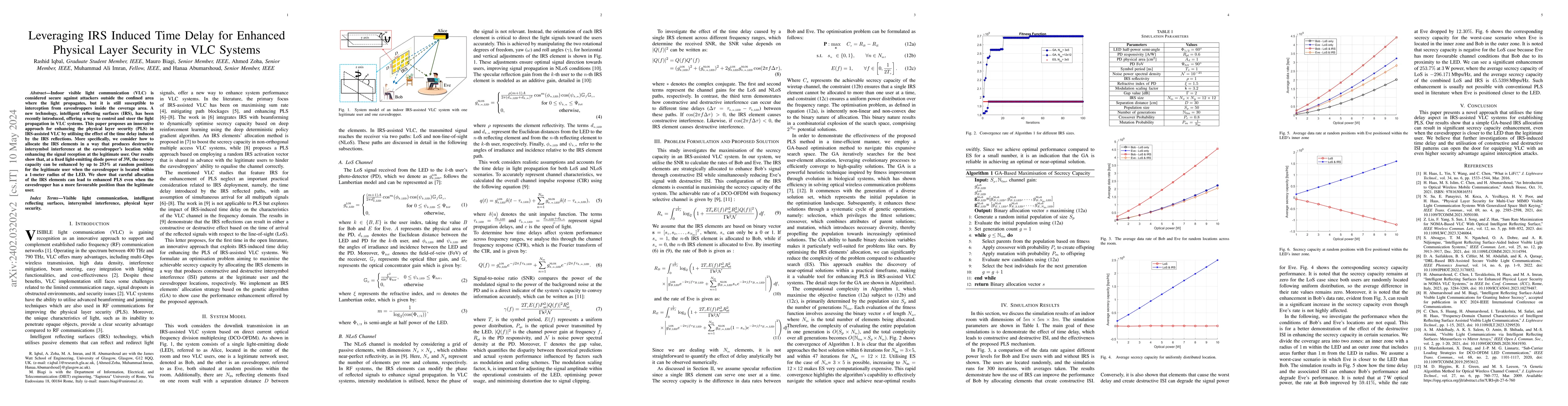 Thumbnail for Leveraging IRS Induced Time Delay for Enhanced Physical Layer Security
  in VLC Systems