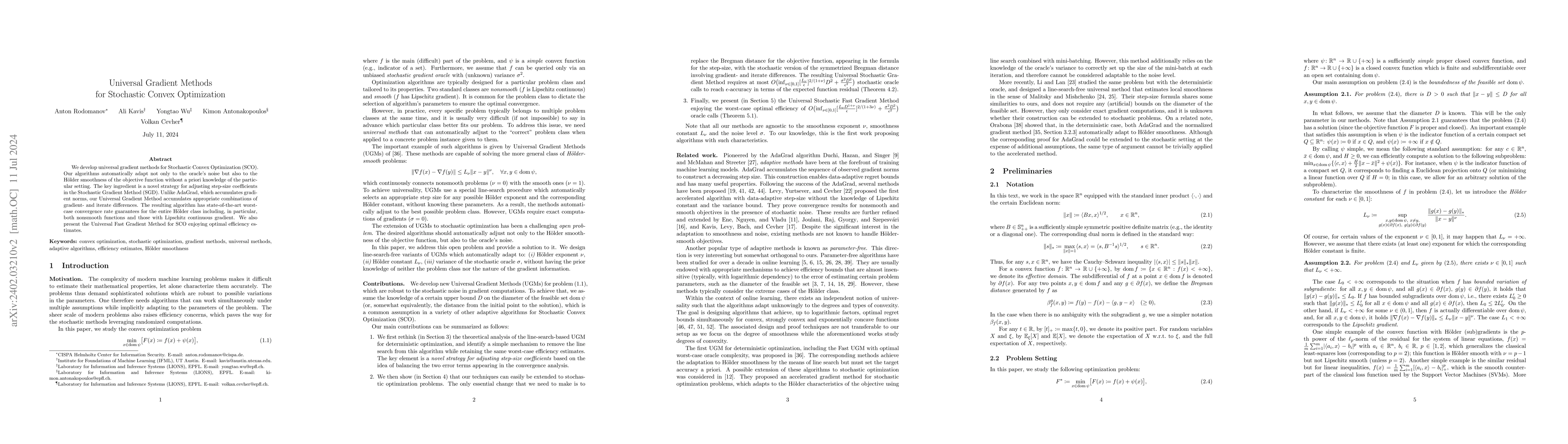 Thumbnail for Universal Gradient Methods for Stochastic Convex Optimization