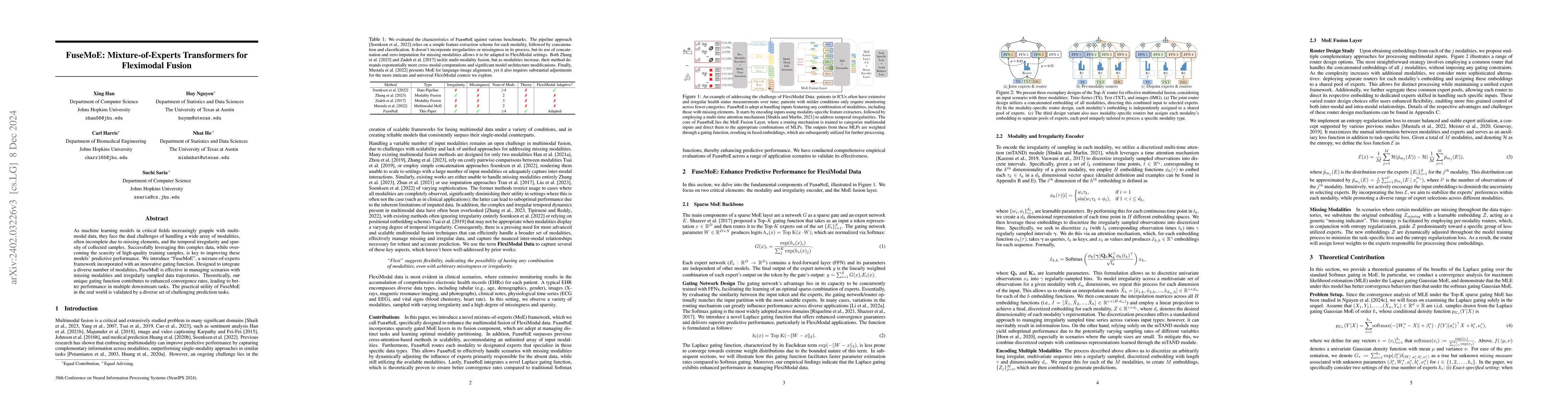 Thumbnail for FuseMoE: Mixture-of-Experts Transformers for Fleximodal Fusion