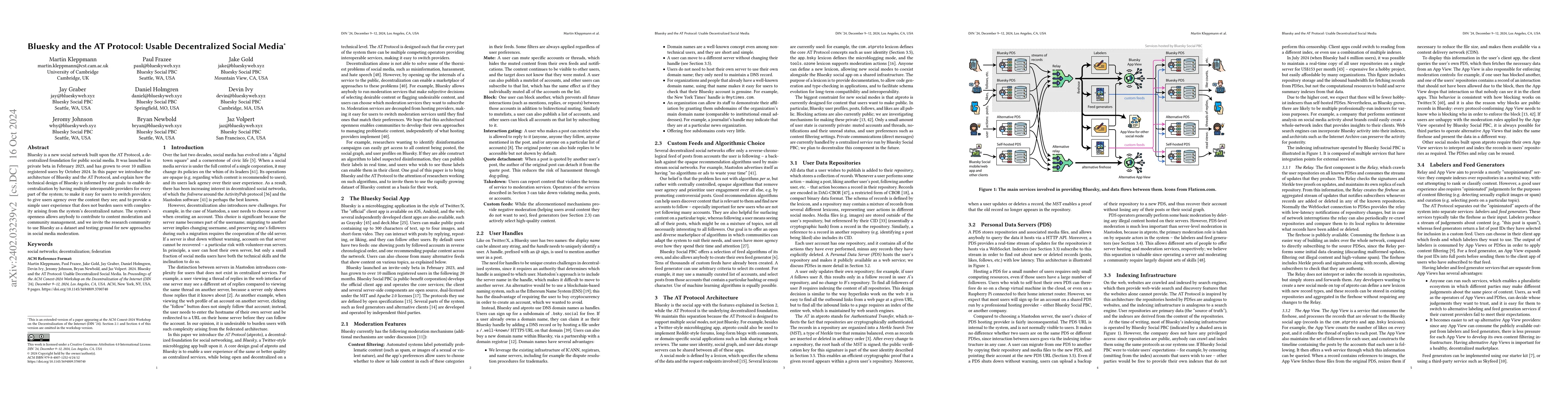 Thumbnail for Bluesky and the AT Protocol: Usable Decentralized Social Media