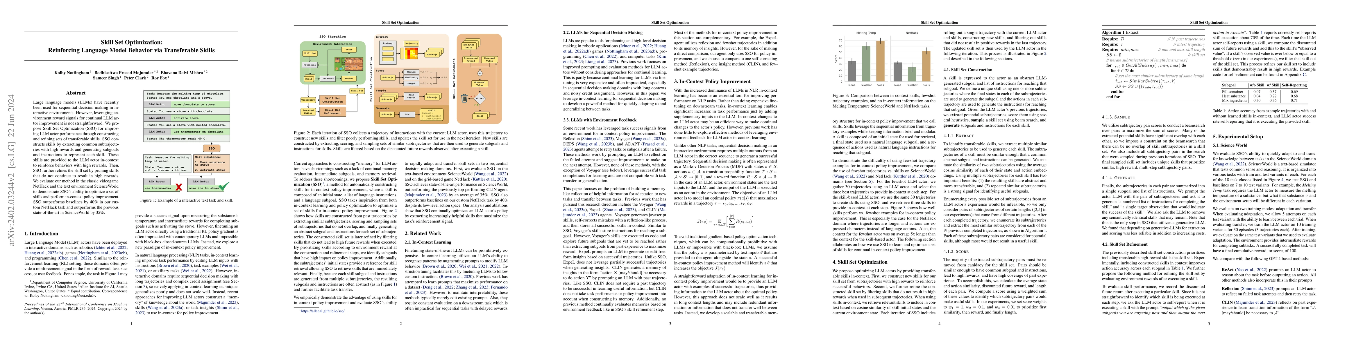 Thumbnail for Skill Set Optimization: Reinforcing Language Model Behavior via
  Transferable Skills