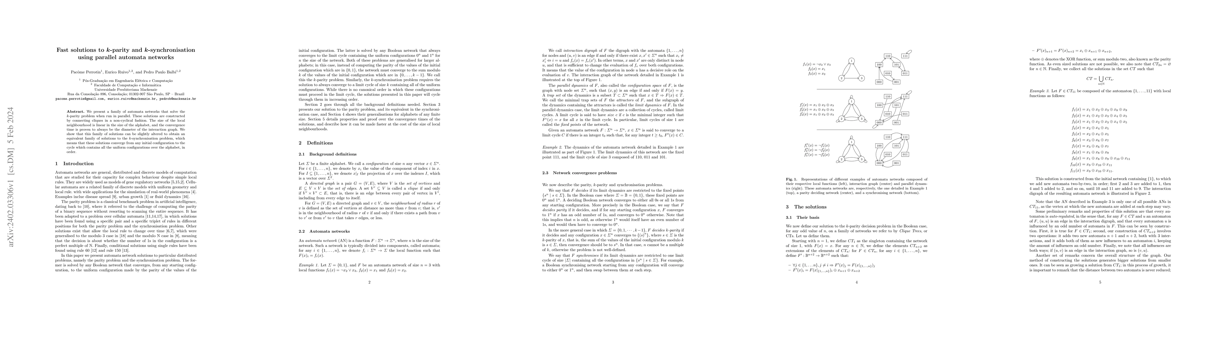 Thumbnail for Fast solutions to k-parity and k-synchronisation using parallel automata
  networks