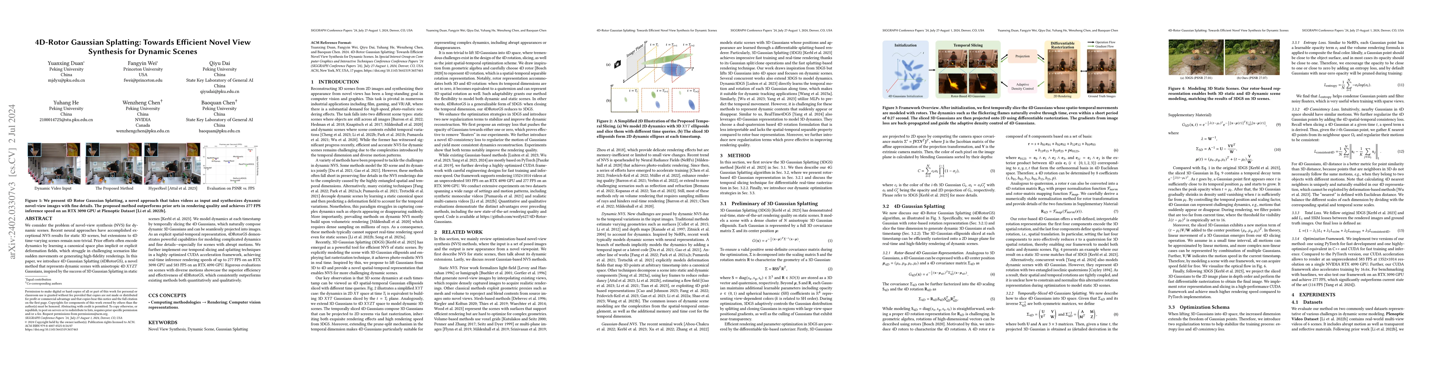 Thumbnail for 4D-Rotor Gaussian Splatting: Towards Efficient Novel View Synthesis for
  Dynamic Scenes