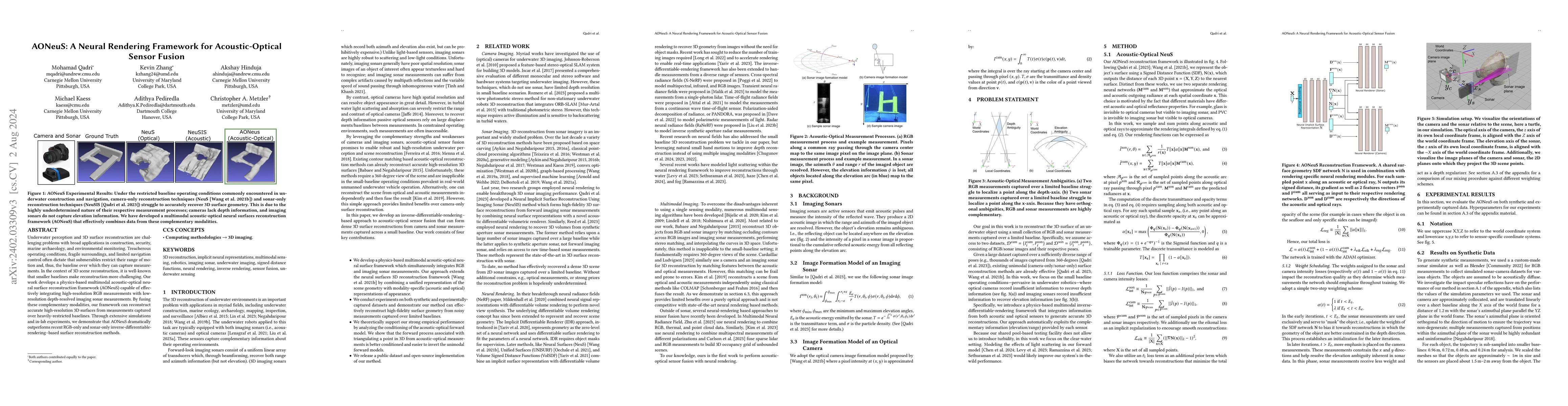 Thumbnail for AONeuS: A Neural Rendering Framework for Acoustic-Optical Sensor Fusion