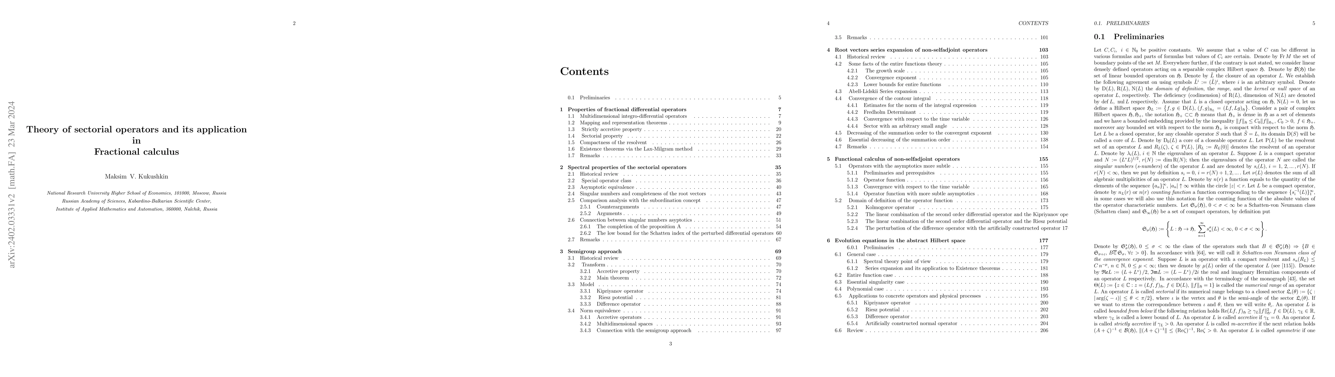 Thumbnail for Theory of sectorial operators and its application in Fractional calculus