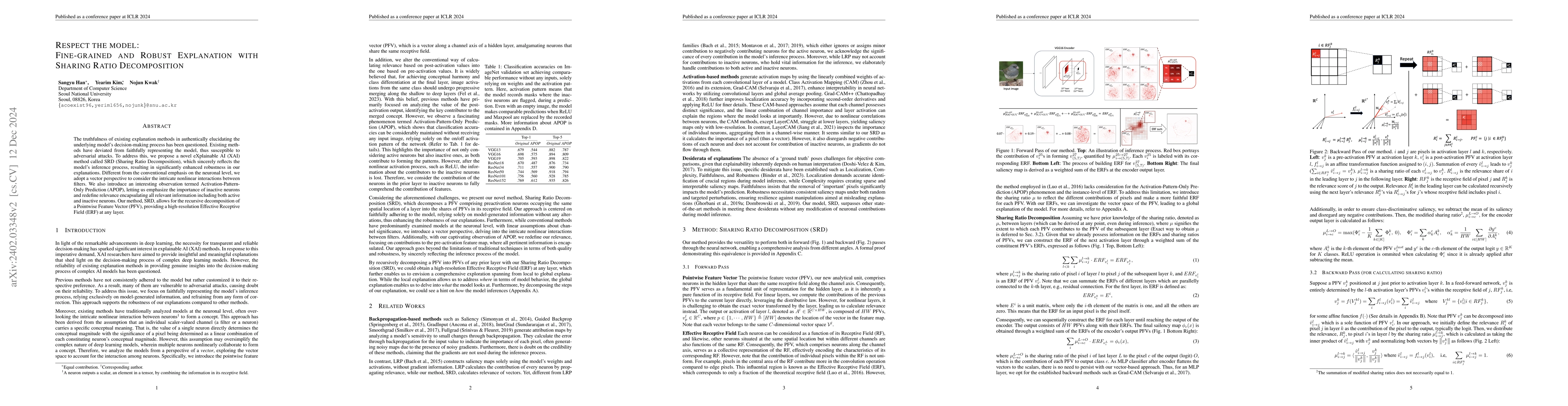 Thumbnail for Respect the model: Fine-grained and Robust Explanation with Sharing
  Ratio Decomposition