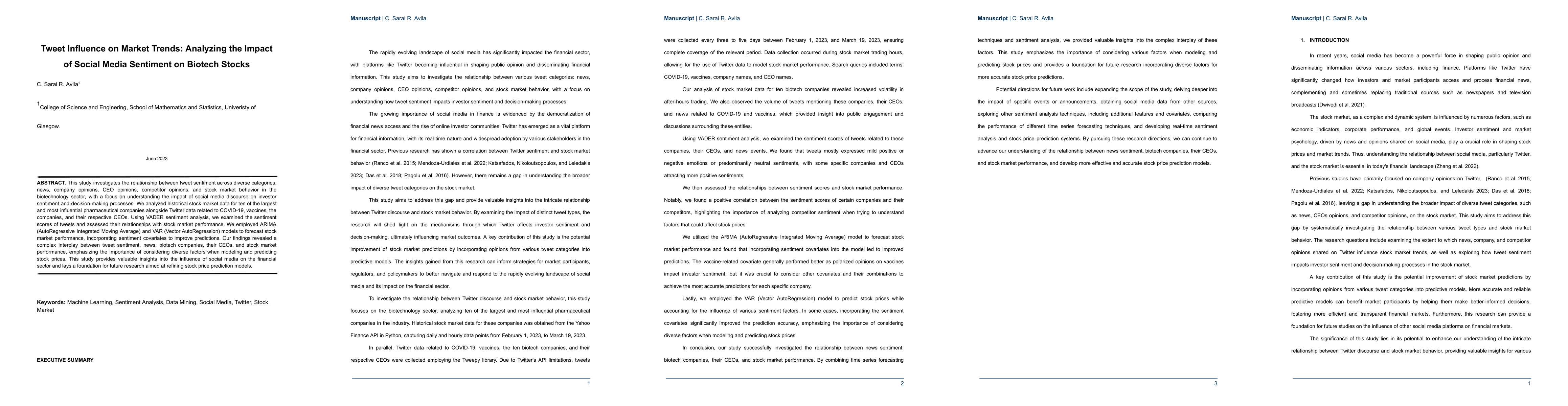 Thumbnail for Tweet Influence on Market Trends: Analyzing the Impact of Social Media
  Sentiment on Biotech Stocks
