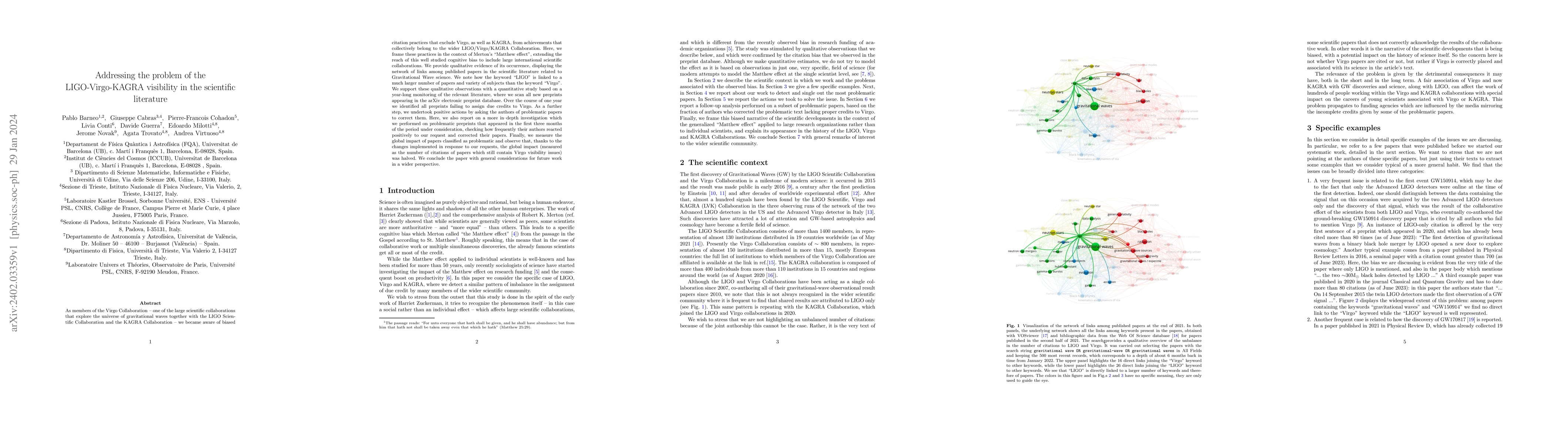 Thumbnail for Addressing the problem of the LIGO-Virgo-KAGRA visibility in the
  scientific literature