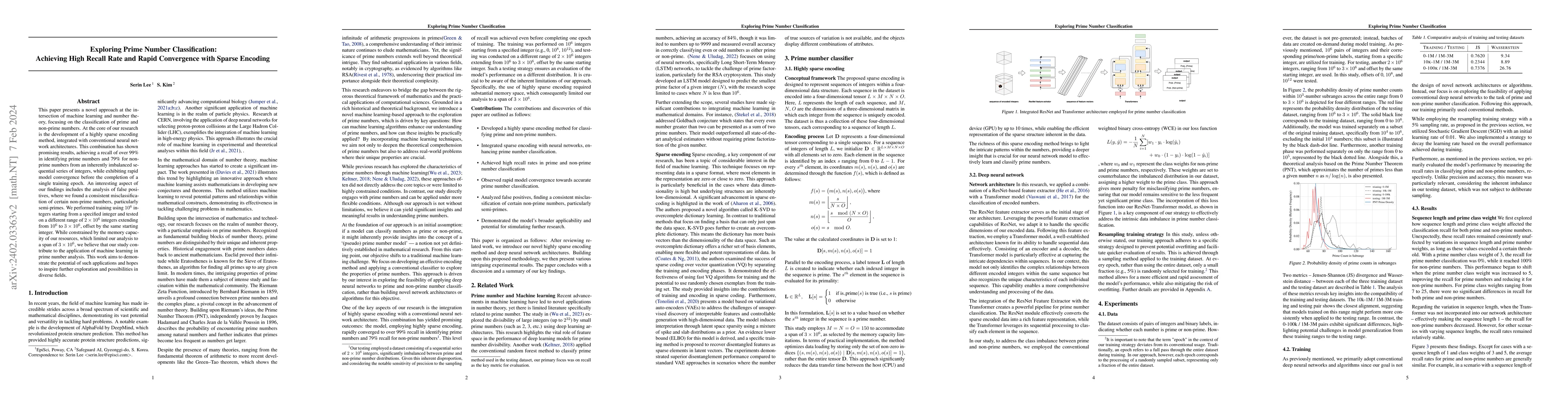 Thumbnail for Exploring Prime Number Classification: Achieving High Recall Rate and
  Rapid Convergence with Sparse Encoding