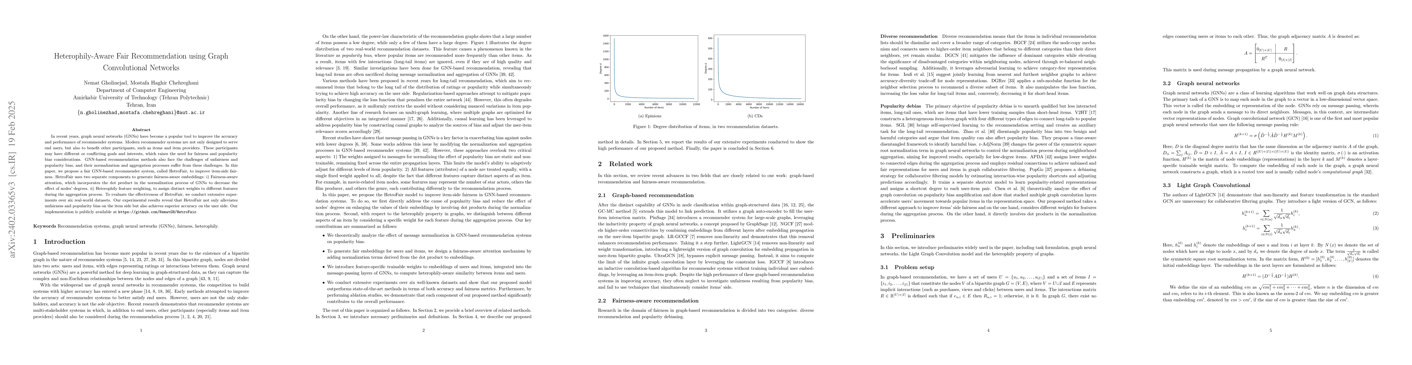 Thumbnail for Heterophily-Aware Fair Recommendation using Graph Convolutional Networks