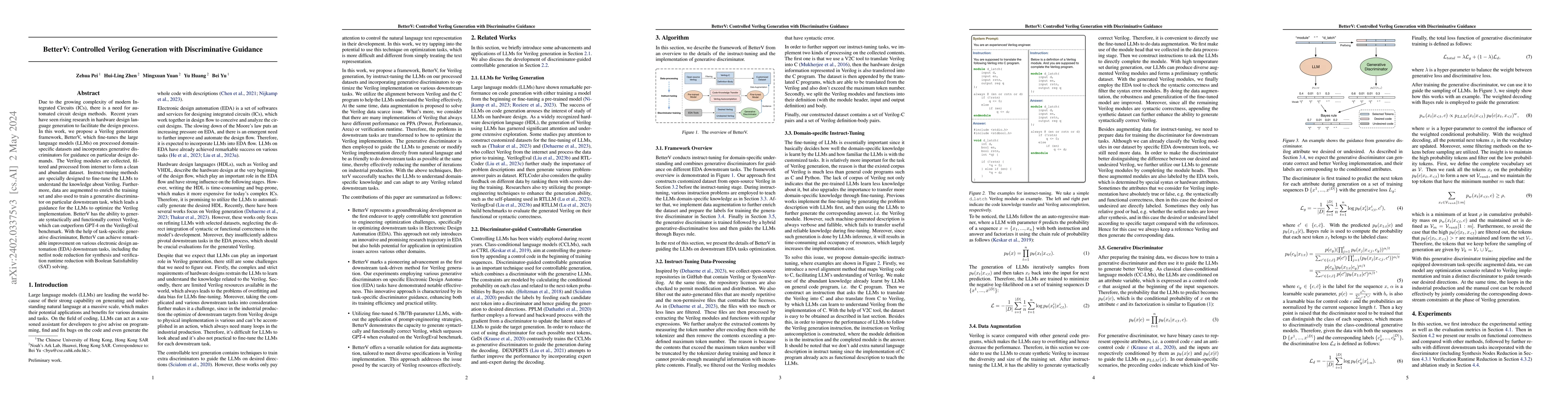 Thumbnail for BetterV: Controlled Verilog Generation with Discriminative Guidance