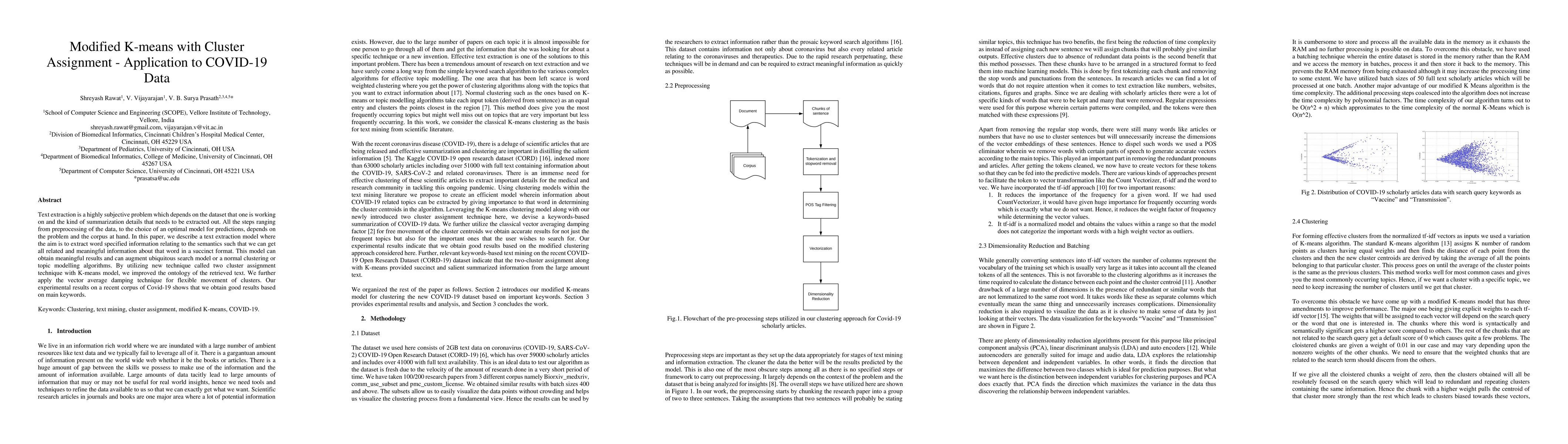 Thumbnail for Modified K-means with Cluster Assignment -- Application to COVID-19 Data