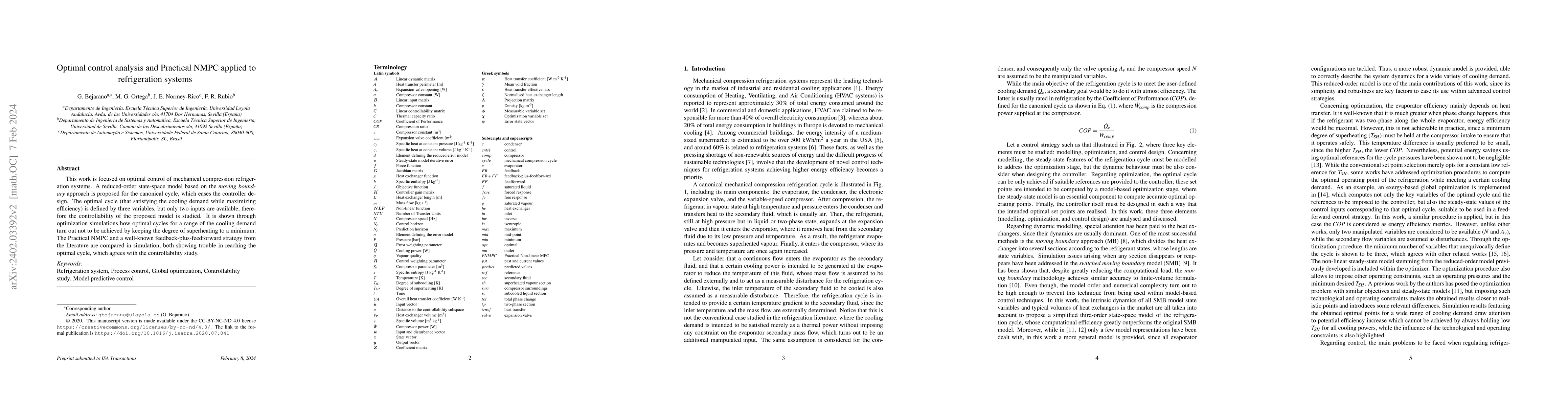 Thumbnail for Optimal control analysis and Practical NMPC applied to refrigeration
  systems