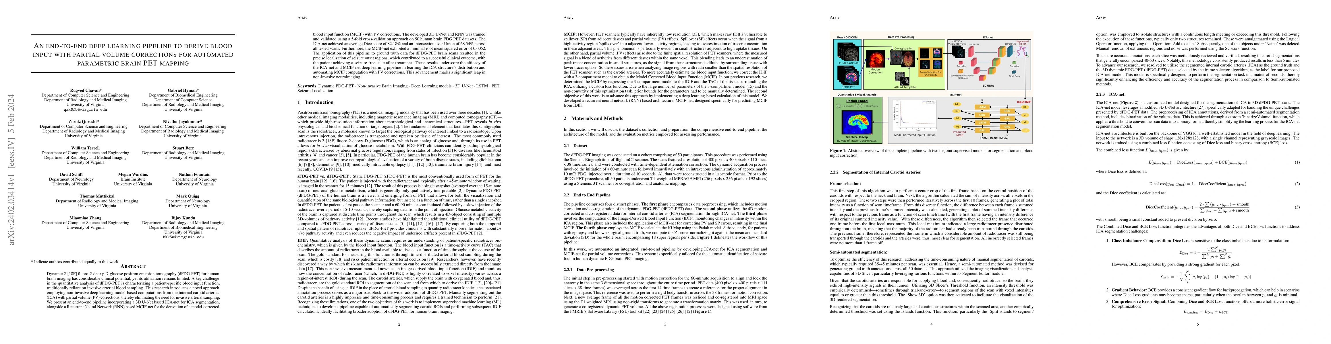 Thumbnail for An end-to-end deep learning pipeline to derive blood input with partial
  volume corrections for automated parametric brain PET mapping