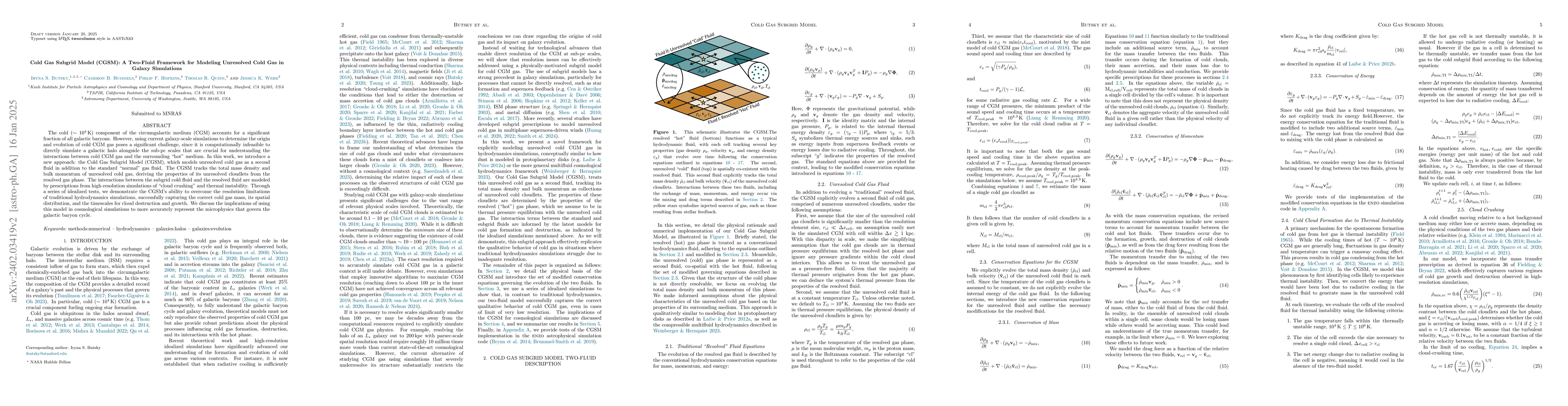Thumbnail for Cold Gas Subgrid Model (CGSM): A Two-Fluid Framework for Modeling
  Unresolved Cold Gas in Galaxy Simulations