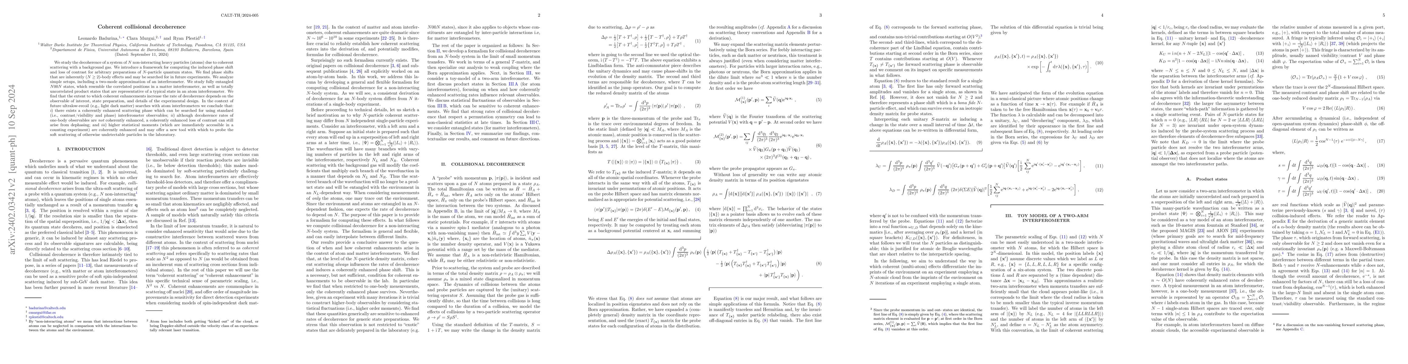 Thumbnail for Coherent collisional decoherence