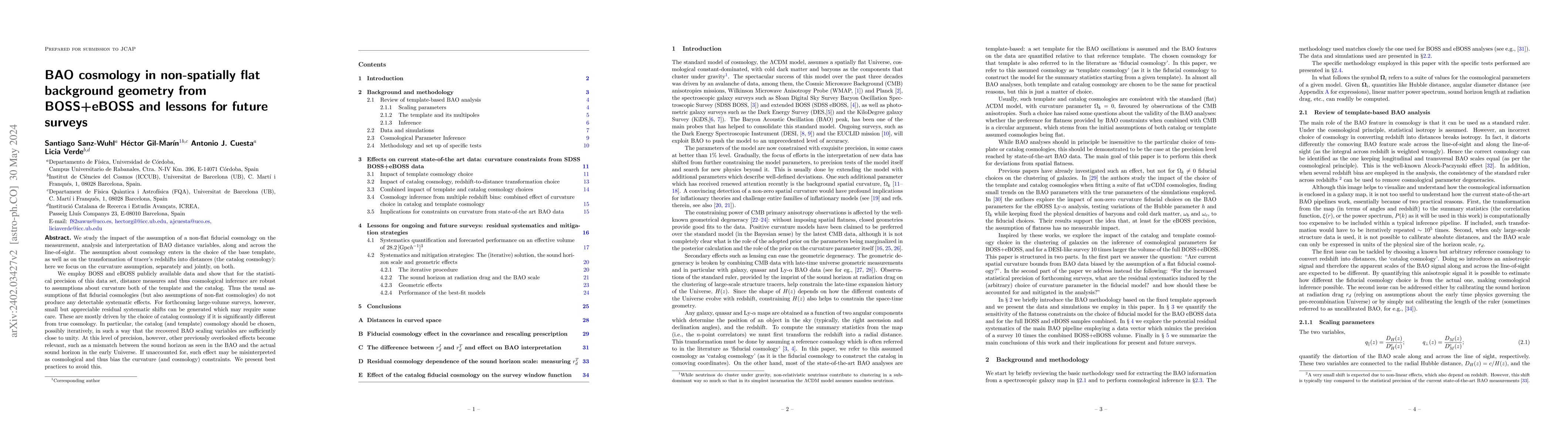 Thumbnail for BAO cosmology in non-spatially flat background geometry from BOSS+eBOSS
  and lessons for future surveys