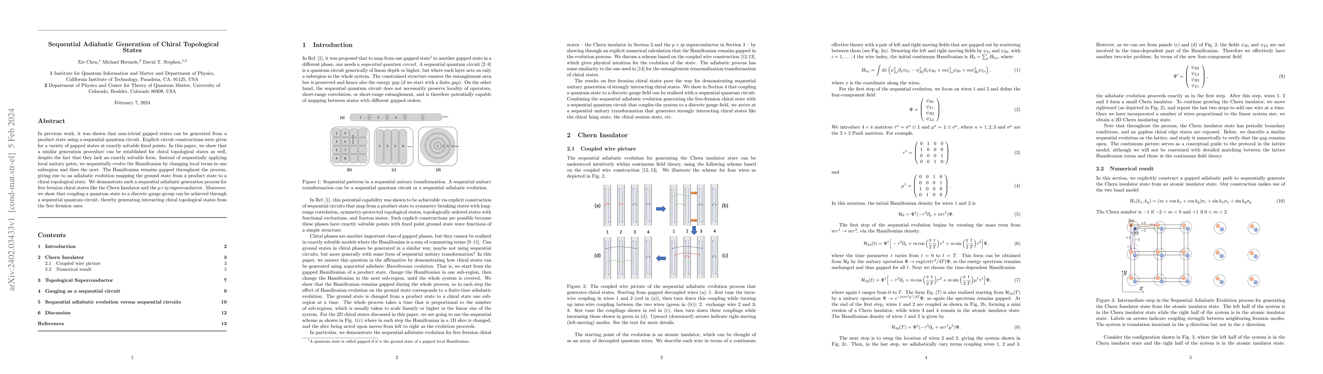 Thumbnail for Sequential Adiabatic Generation of Chiral Topological States
