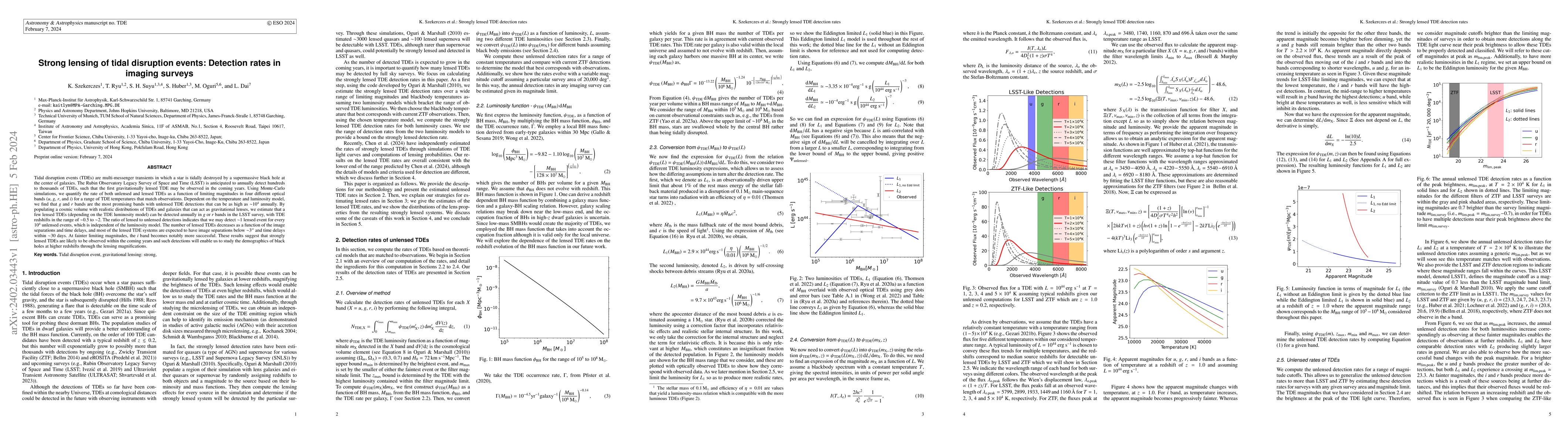 Thumbnail for Strong lensing of tidal disruption events: Detection rates in imaging
  surveys