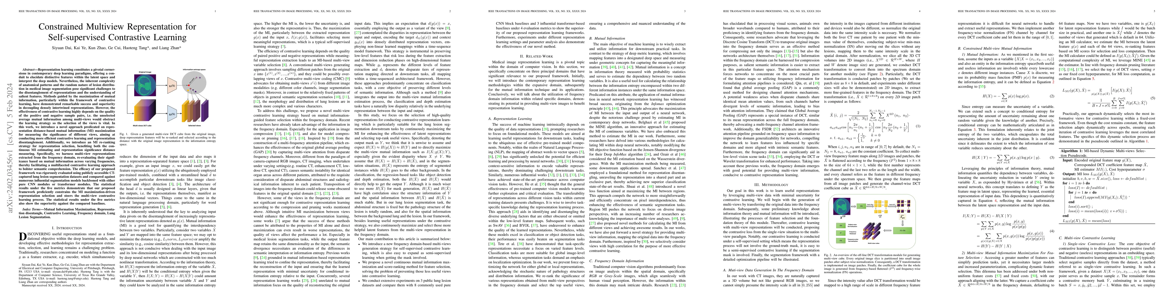 Thumbnail for Constrained Multiview Representation for Self-supervised Contrastive
  Learning