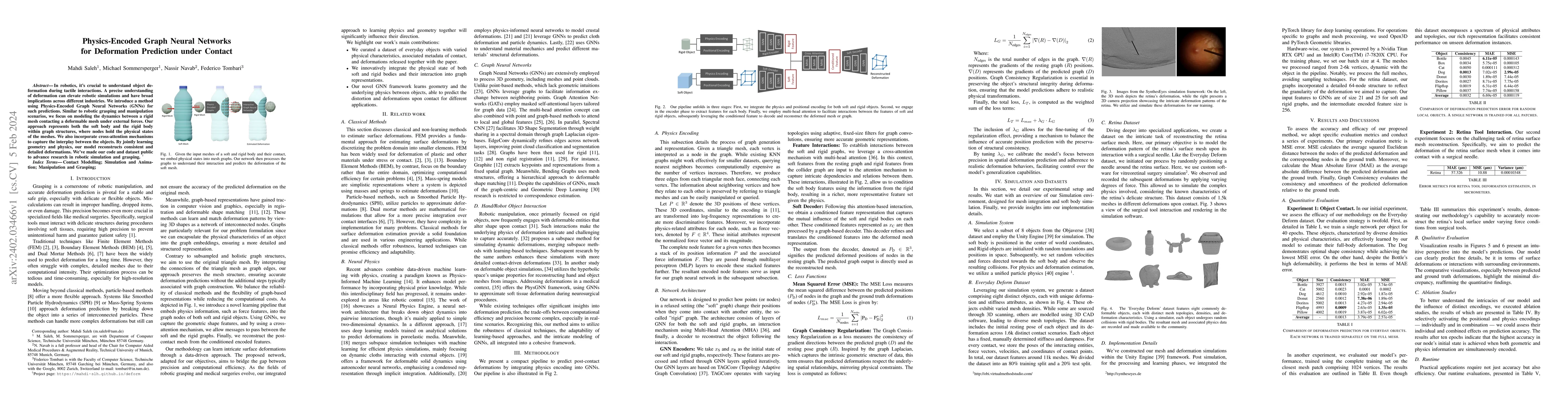 Thumbnail for Physics-Encoded Graph Neural Networks for Deformation Prediction under
  Contact