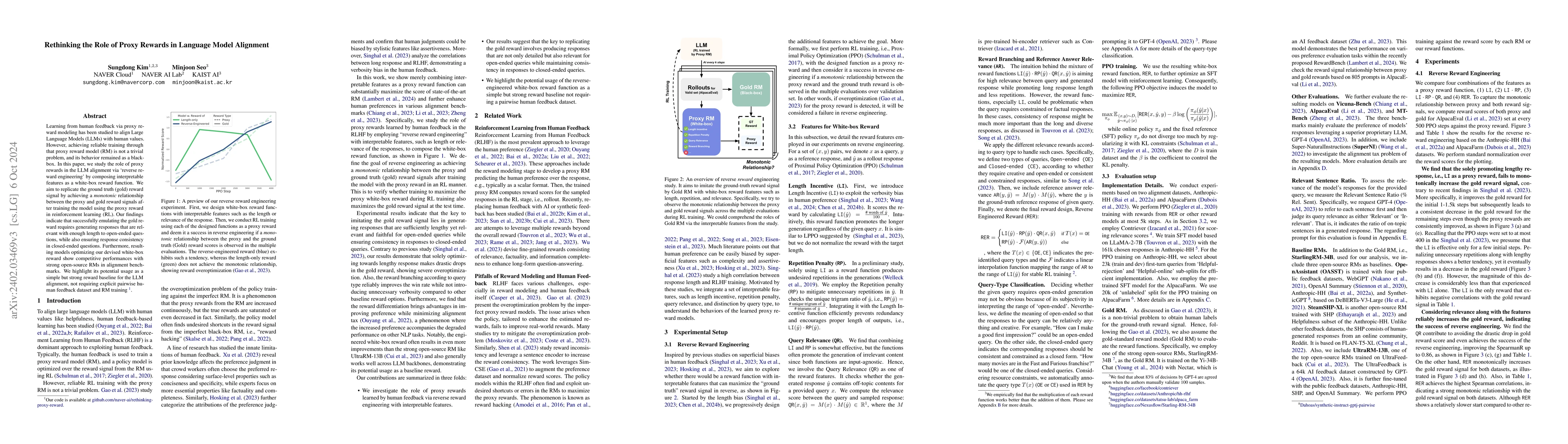 Thumbnail for Rethinking the Role of Proxy Rewards in Language Model Alignment