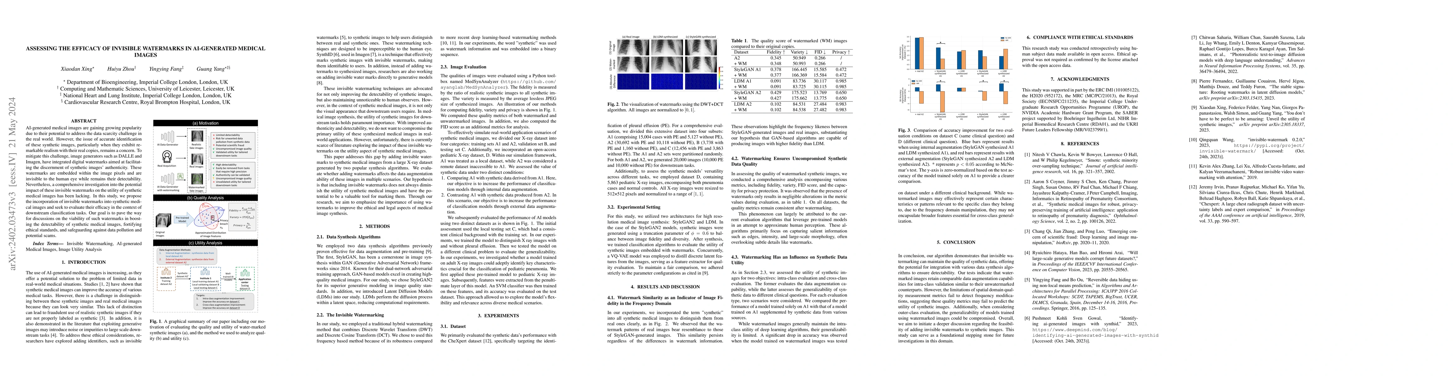 Thumbnail for Assessing the Efficacy of Invisible Watermarks in AI-Generated Medical
  Images