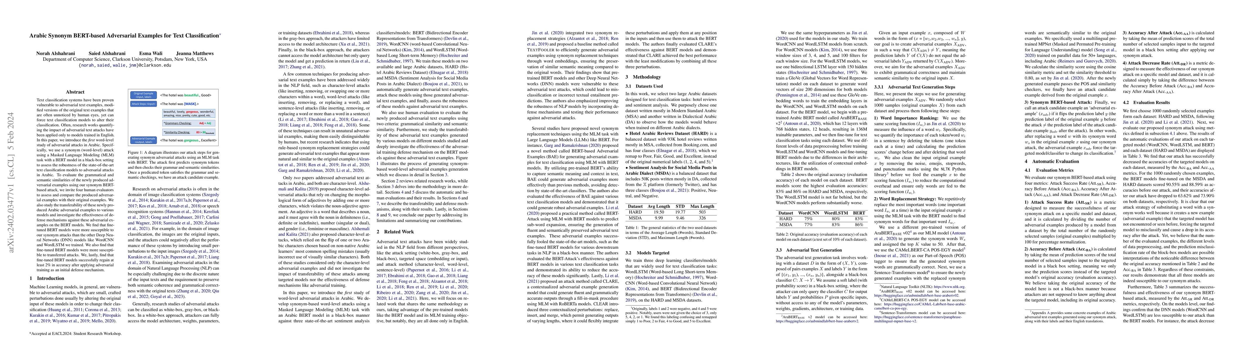 Thumbnail for Arabic Synonym BERT-based Adversarial Examples for Text Classification