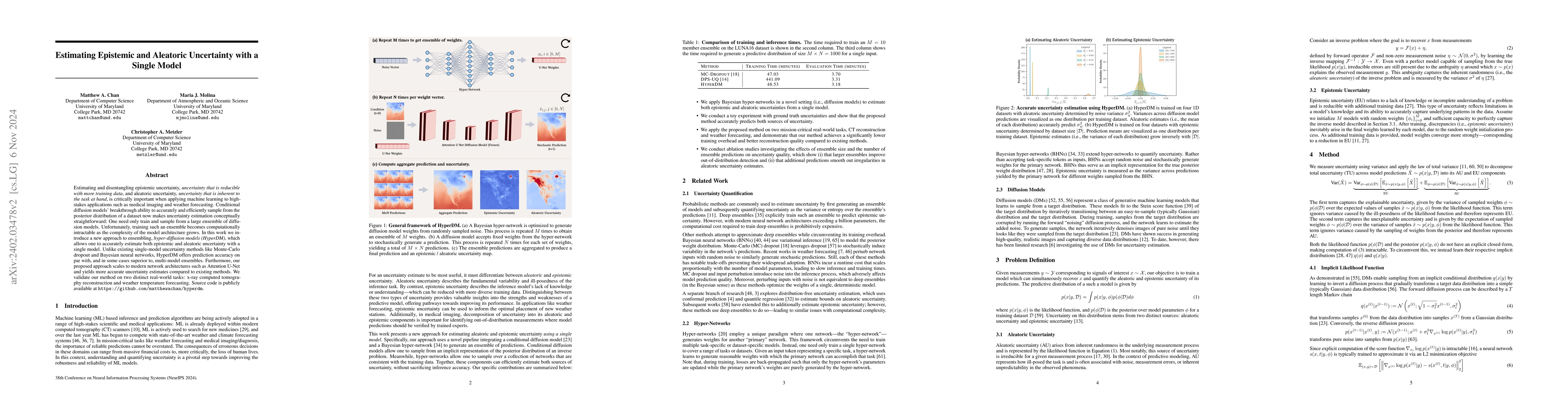 Thumbnail for Hyper-Diffusion: Estimating Epistemic and Aleatoric Uncertainty with a
  Single Model