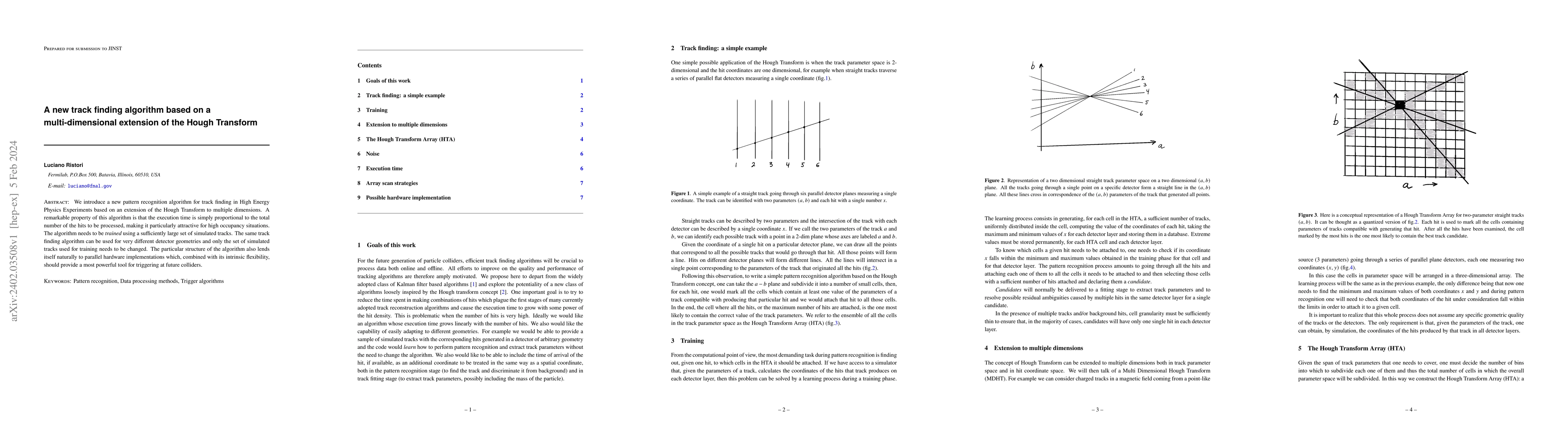 Thumbnail for A new track finding algorithm based on a multi-dimensional extension of
  the Hough Transform