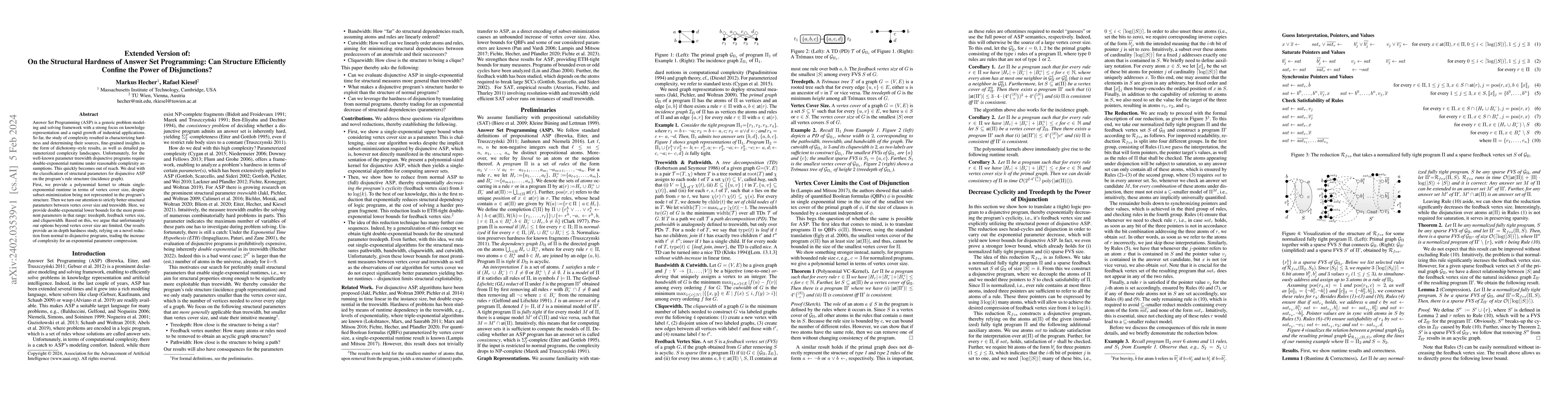 Thumbnail for Extended Version of: On the Structural Hardness of Answer Set
  Programming: Can Structure Efficiently Confine the Power of Disjunctions?