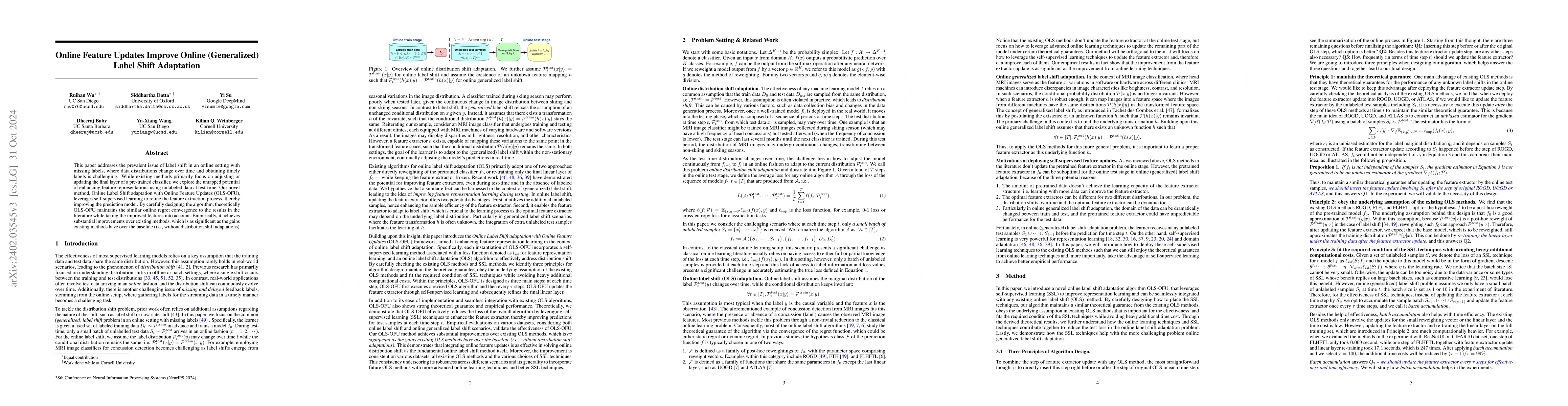Thumbnail for Online Feature Updates Improve Online (Generalized) Label Shift
  Adaptation