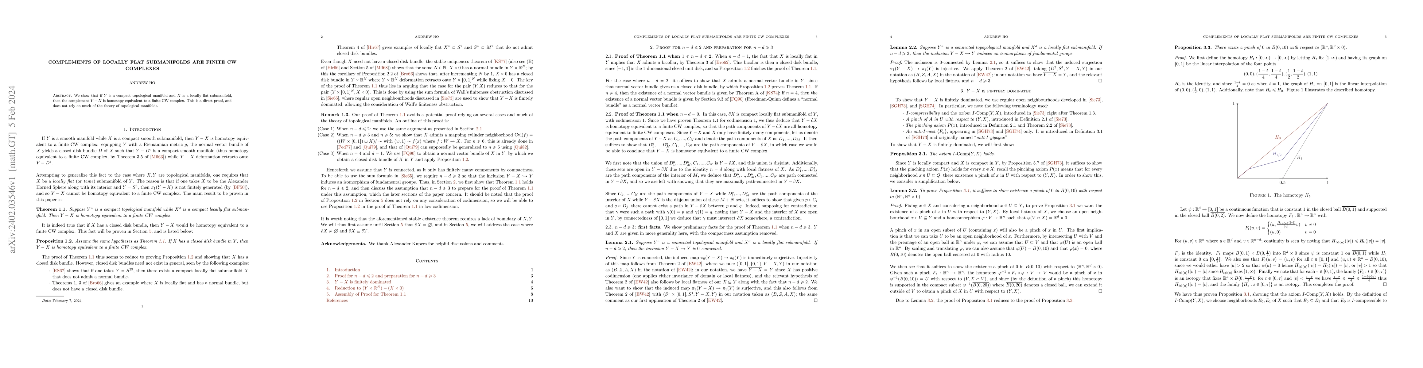 Thumbnail for Complements of locally flat submanifolds are finite CW complexes