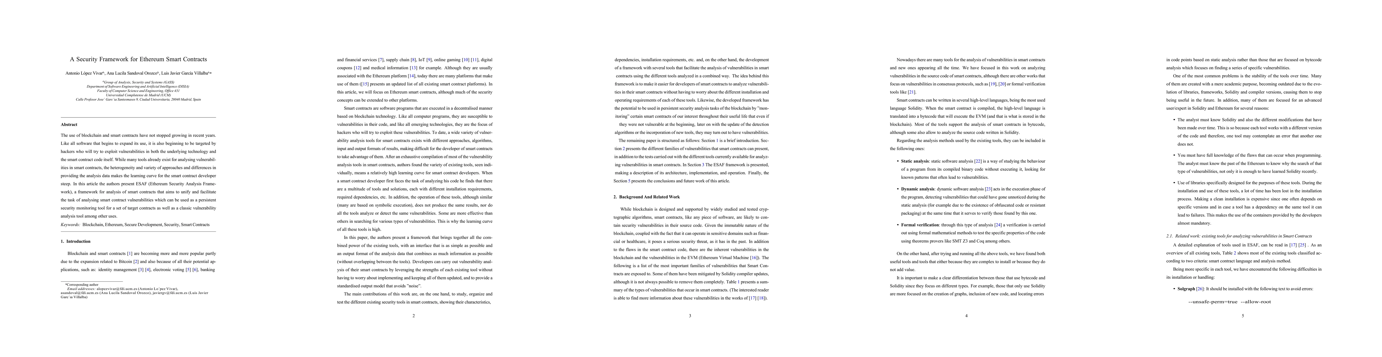 Thumbnail for A security framework for Ethereum smart contracts