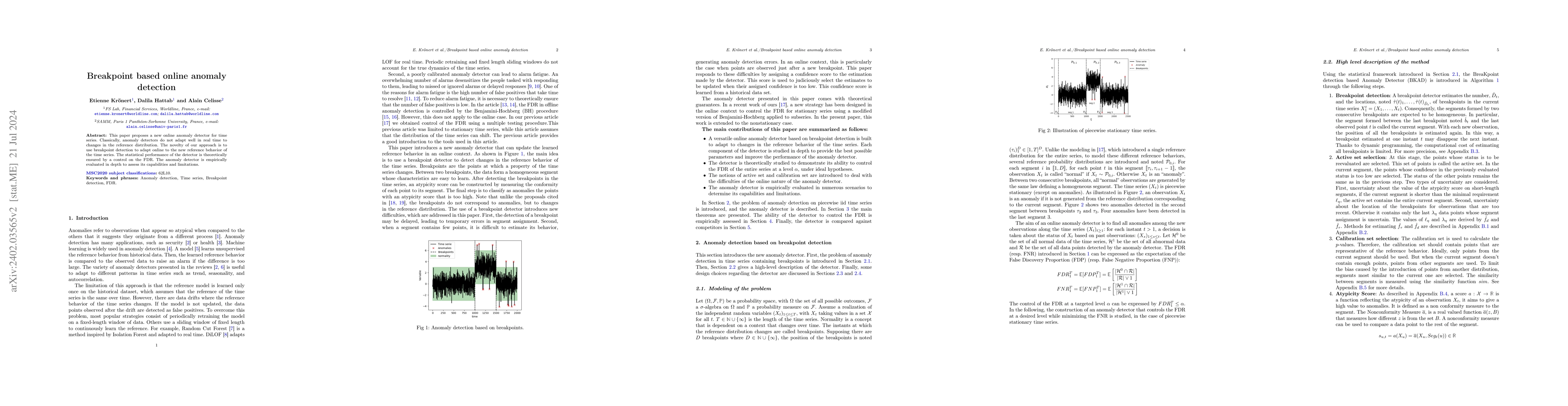 Thumbnail for Breakpoint based online anomaly detection
