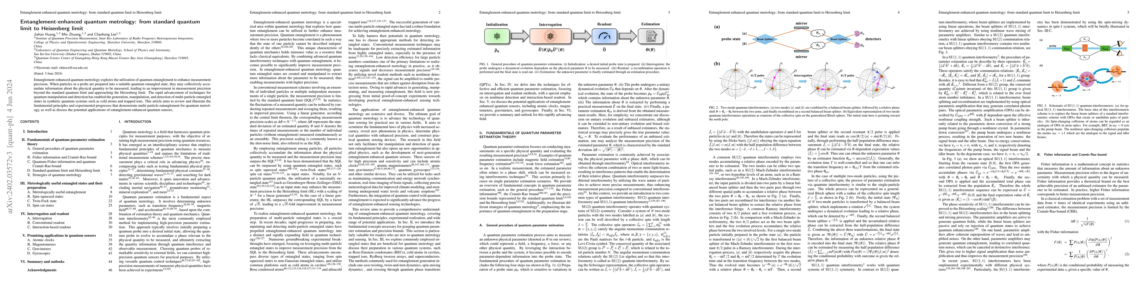 Thumbnail for Entanglement-enhanced quantum metrology: from standard quantum limit to
  Heisenberg limit