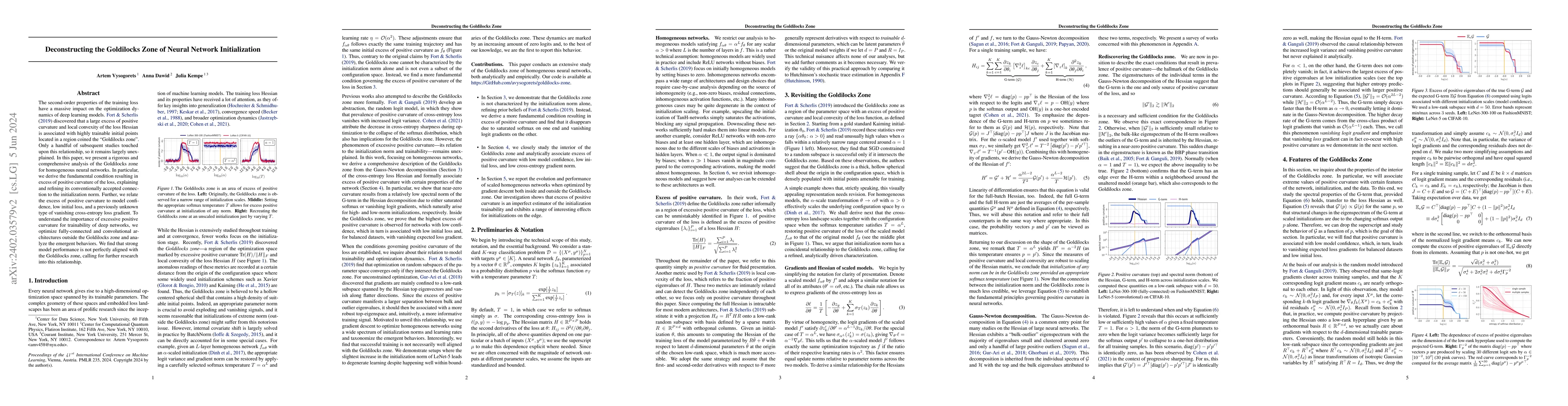 Thumbnail for Deconstructing the Goldilocks Zone of Neural Network Initialization