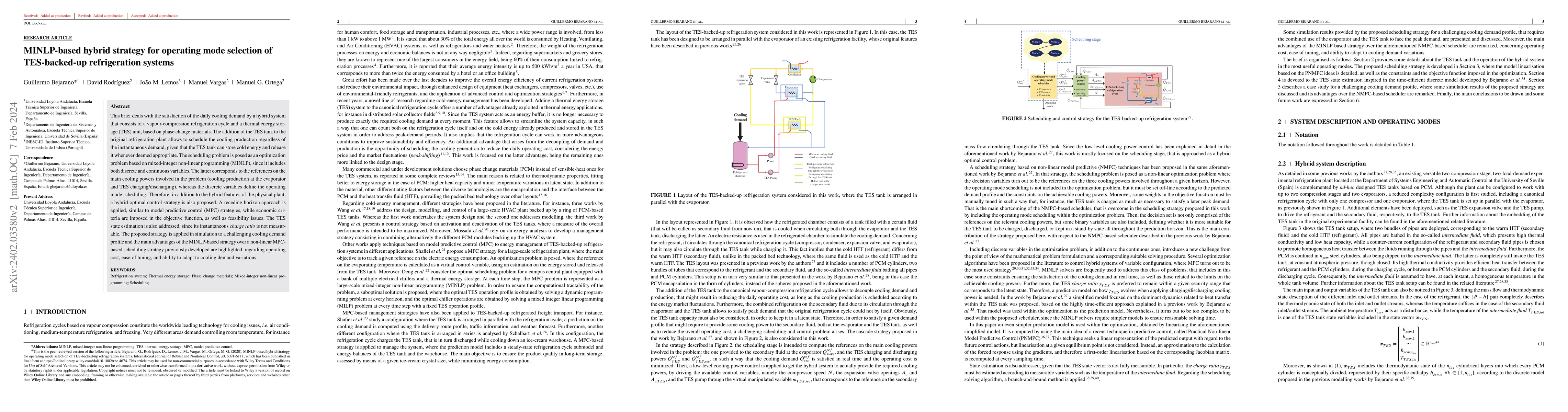 Thumbnail for MINLP-based hybrid strategy for operating mode selection of
  TES-backed-up refrigeration systems