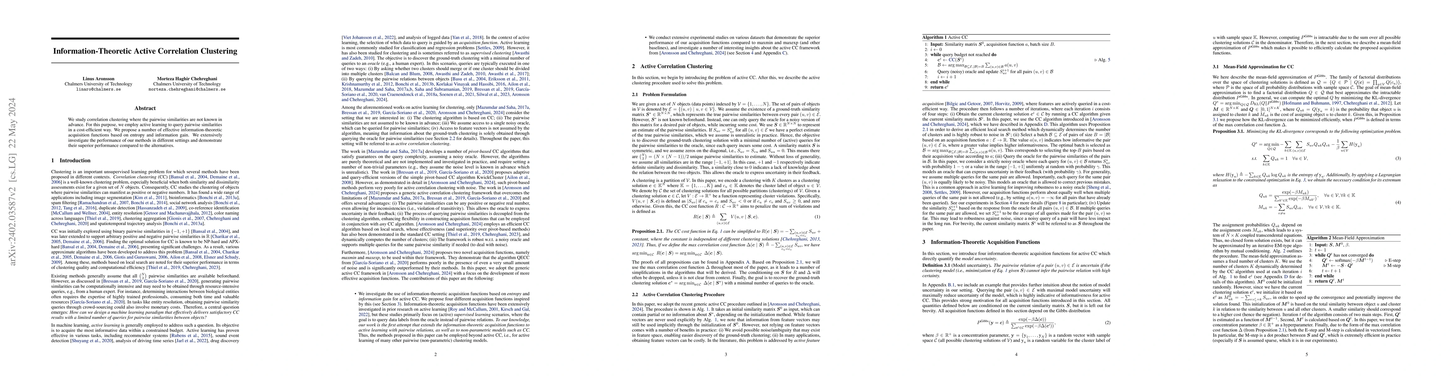Thumbnail for Information-Theoretic Active Correlation Clustering