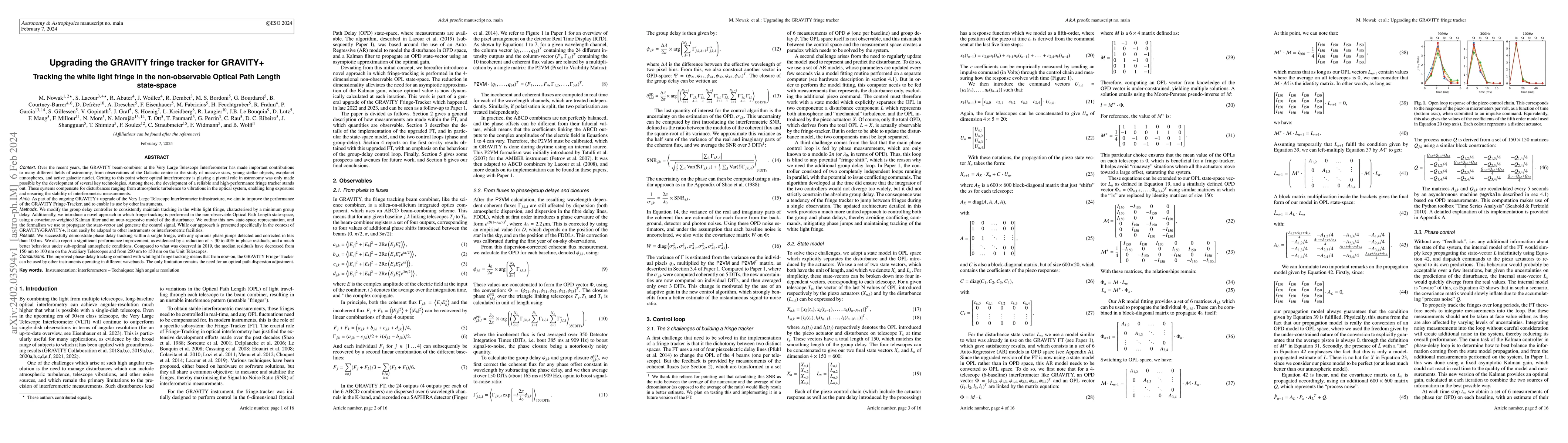 Thumbnail for Upgrading the GRAVITY fringe tracker for GRAVITY+: Tracking the white
  light fringe in the non-observable Optical Path Length state-space