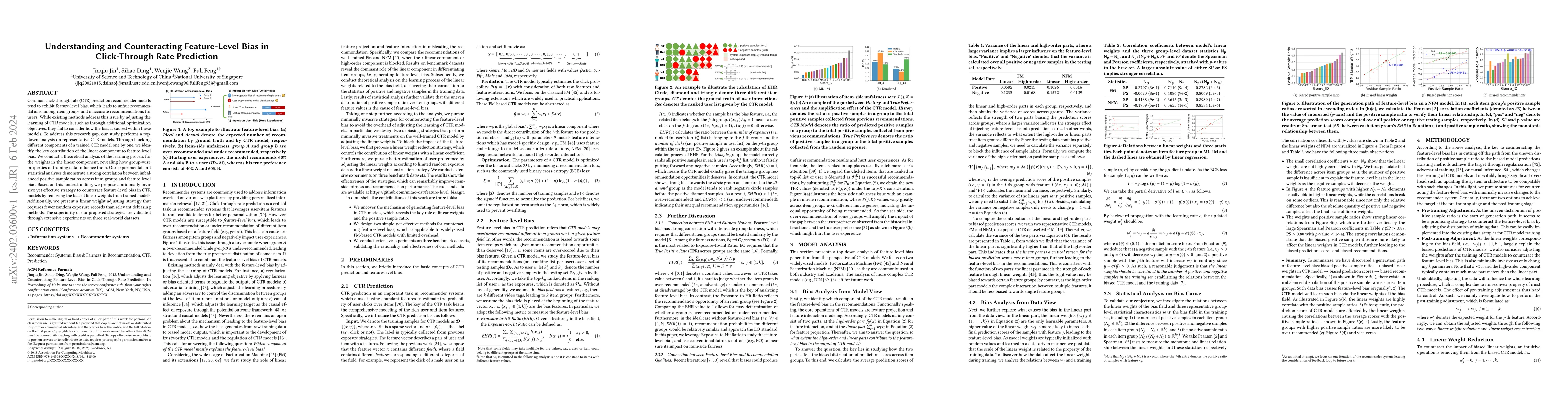 Thumbnail for Understanding and Counteracting Feature-Level Bias in Click-Through Rate
  Prediction