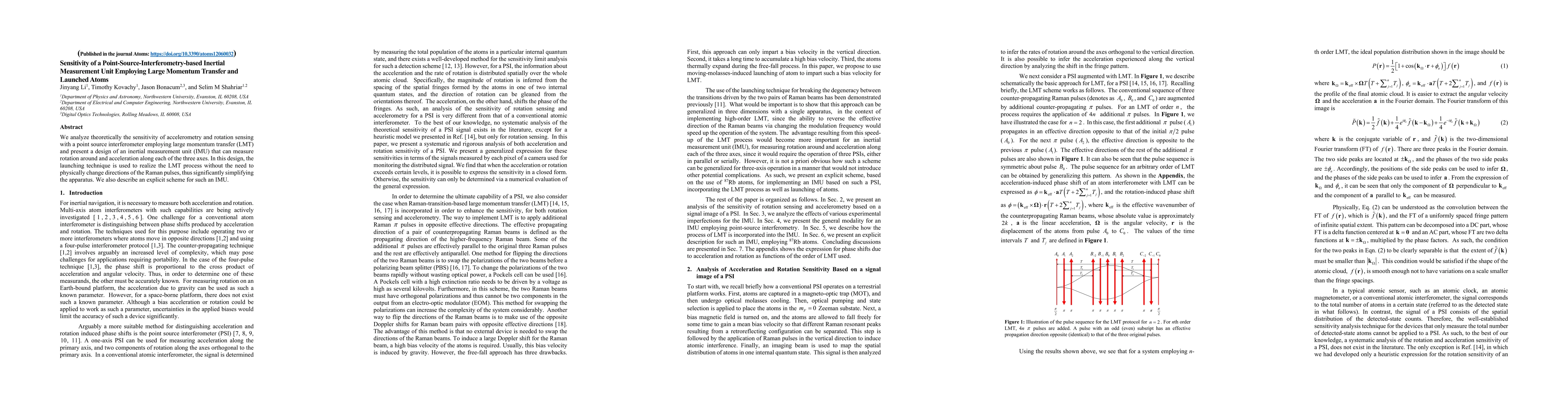 Thumbnail for Sensitivity and Bandwidth of a Point-Source-Interferometry-based
  Inertial Measurement Unit Employing Large Momentum Transfer and Launched
  Atoms