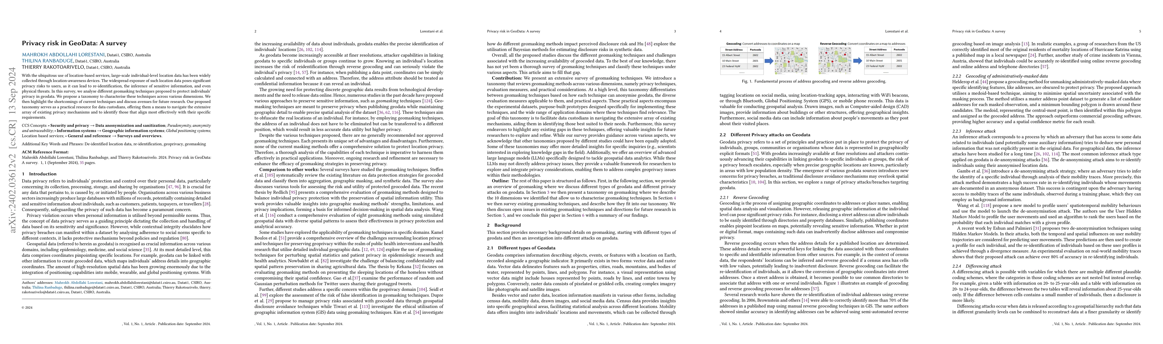 Thumbnail for Privacy risk in GeoData: A survey