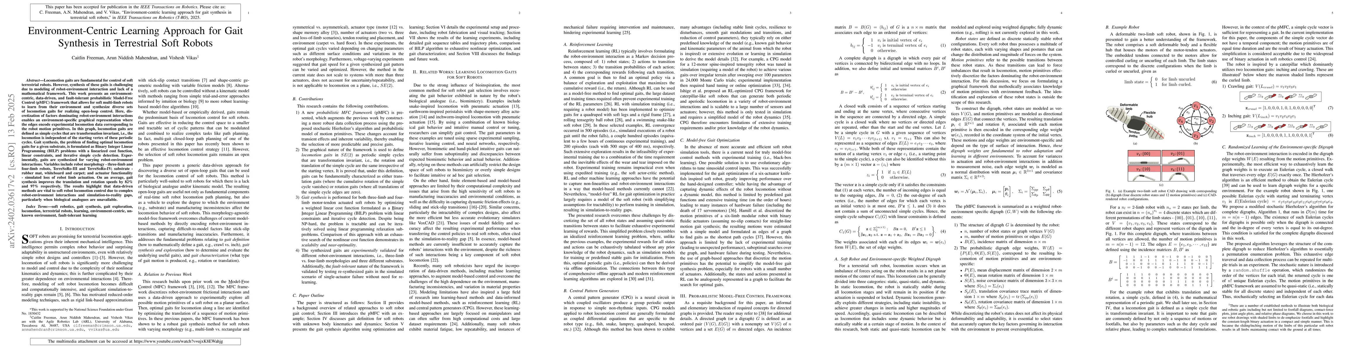 Thumbnail for Environment-Centric Learning Approach for Gait Synthesis in Terrestrial
  Soft Robots