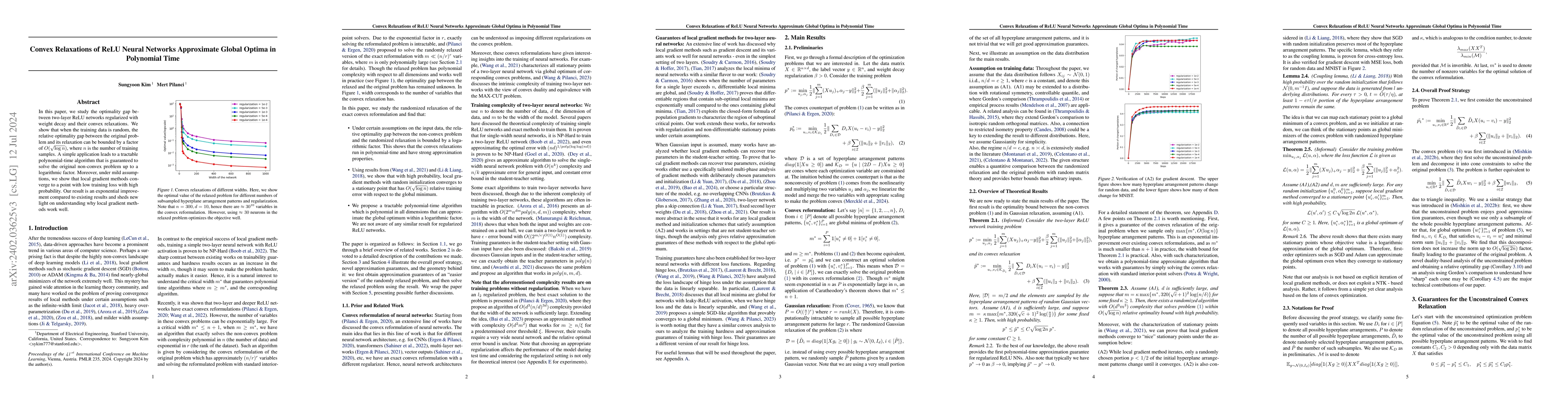 Thumbnail for Convex Relaxations of ReLU Neural Networks Approximate Global Optima in
  Polynomial Time