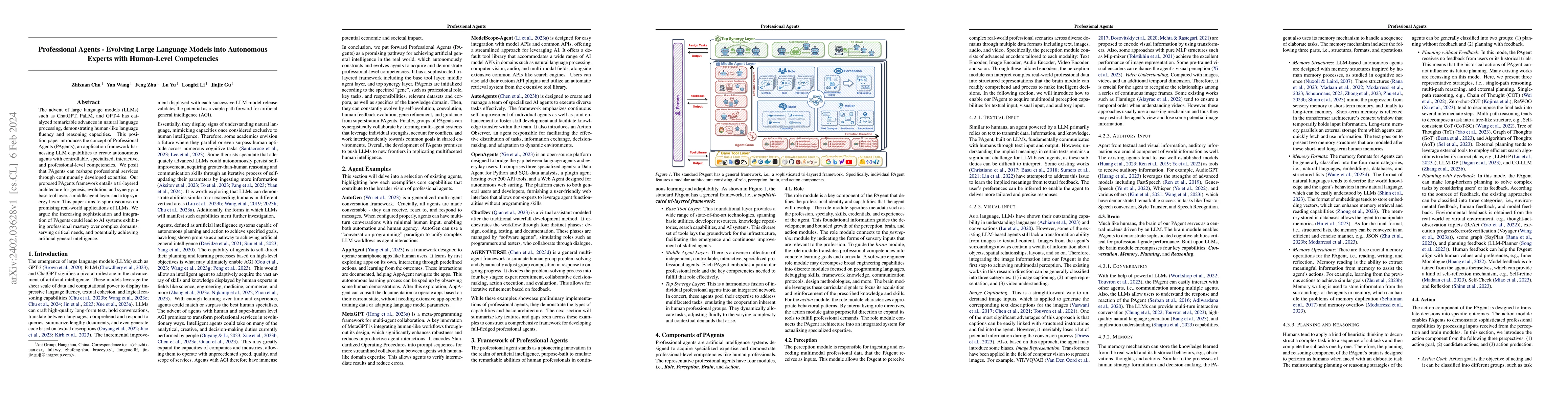 Thumbnail for Professional Agents -- Evolving Large Language Models into Autonomous
  Experts with Human-Level Competencies