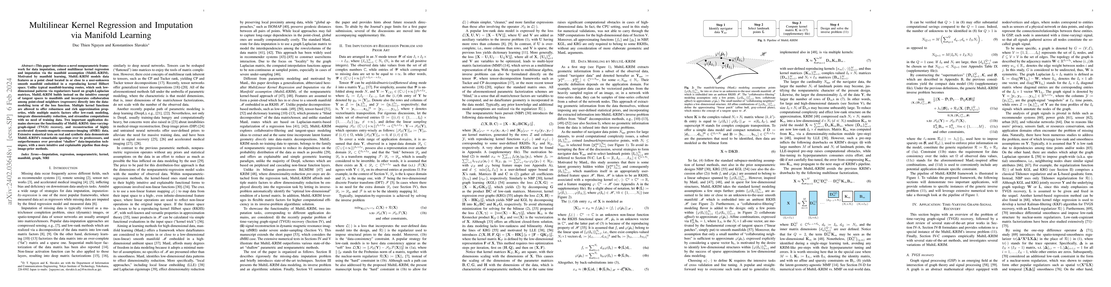 Thumbnail for Multilinear Kernel Regression and Imputation via Manifold Learning