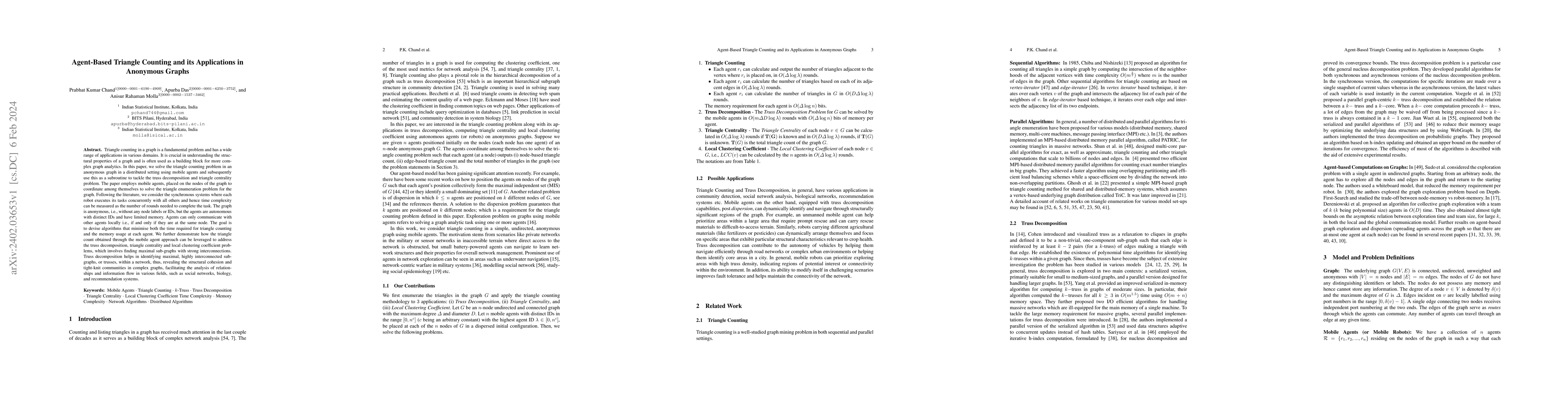 Thumbnail for Agent-Based Triangle Counting and its Applications in Anonymous Graphs