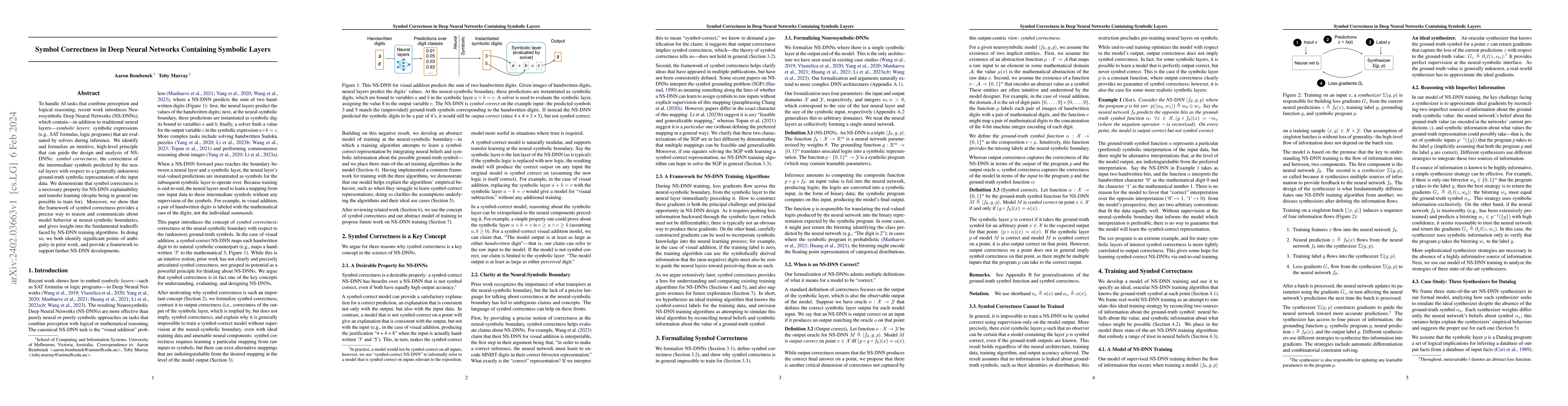 Thumbnail for Symbol Correctness in Deep Neural Networks Containing Symbolic Layers